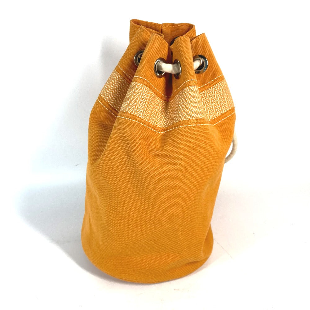 HERMES Shoulder Bag canvas Orange Beach bag Sac Marine Receive MM Women Used