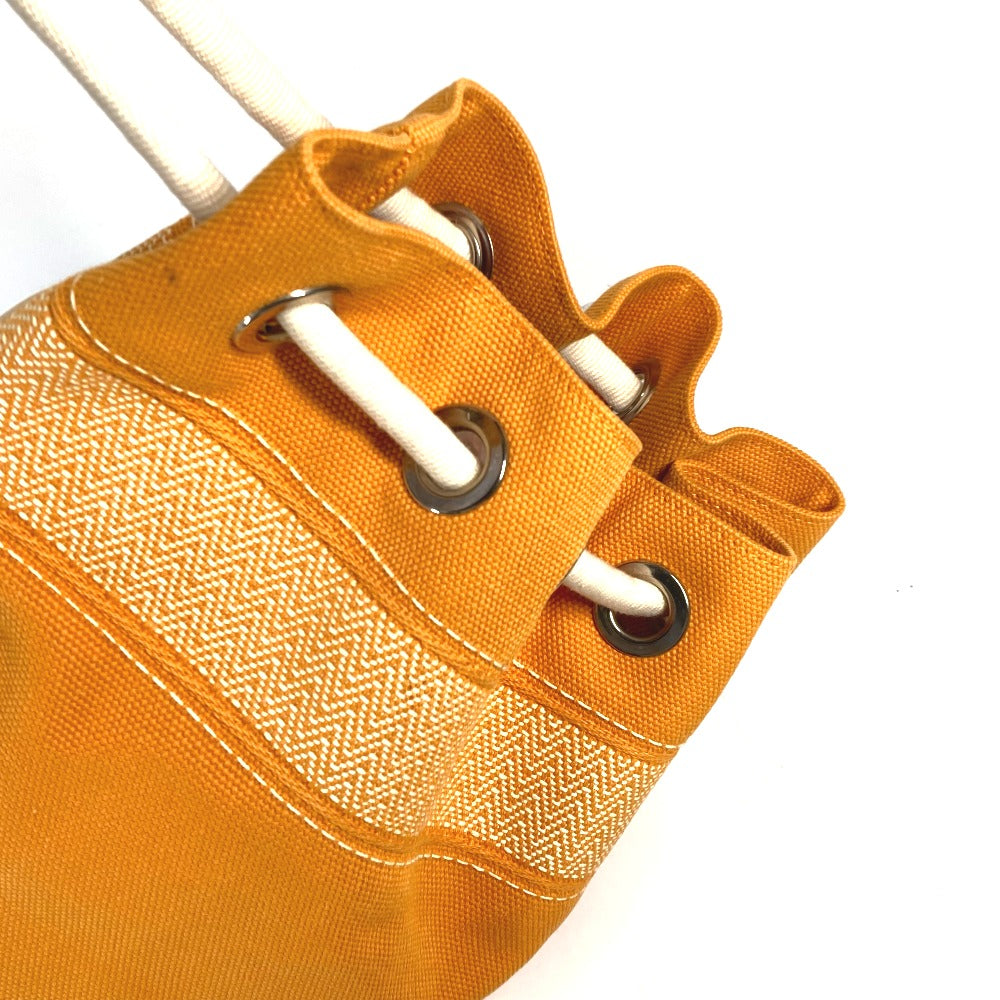 HERMES Shoulder Bag canvas Orange Beach bag Sac Marine Receive MM Women Used