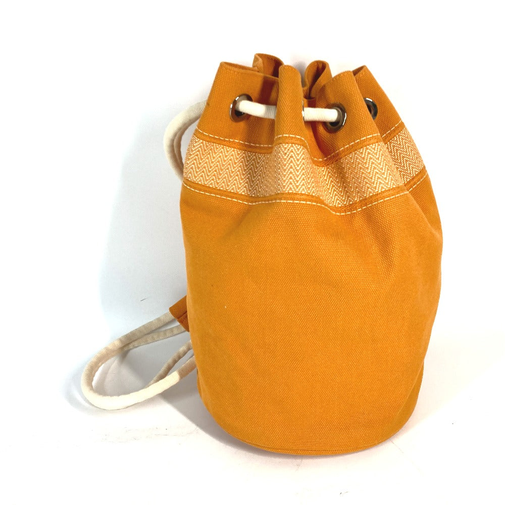 HERMES Shoulder Bag canvas Orange Beach bag Sac Marine Receive MM Women Used