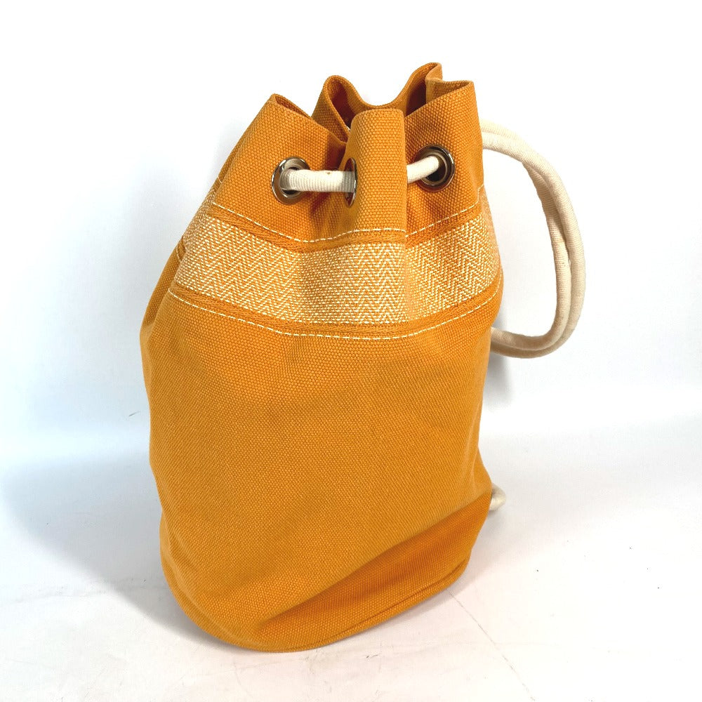 HERMES Shoulder Bag canvas Orange Beach bag Sac Marine Receive MM Women Used