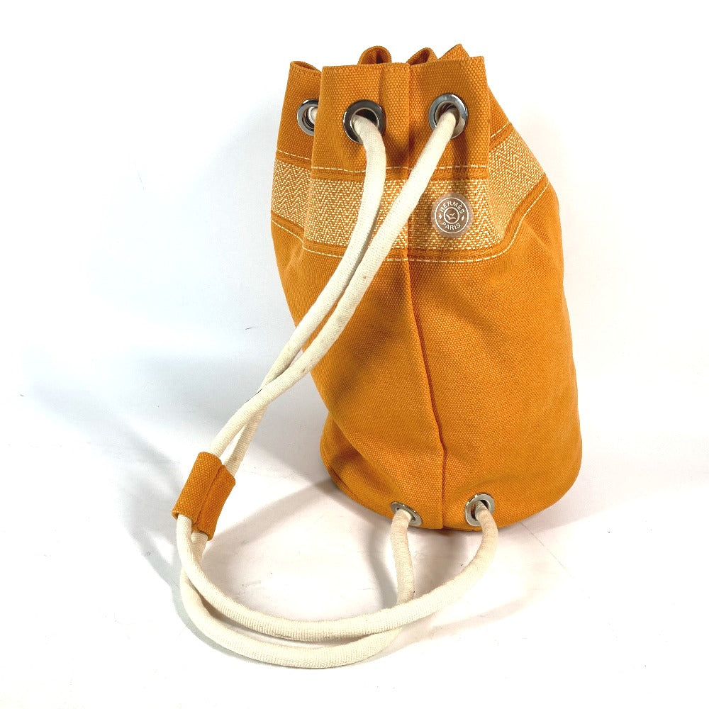 HERMES Shoulder Bag canvas Orange Beach bag Sac Marine Receive MM Women Used