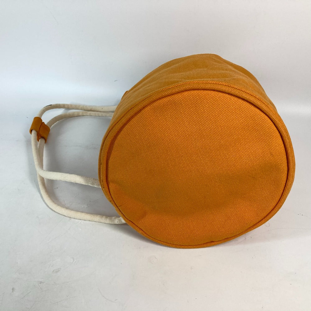 HERMES Shoulder Bag canvas Orange Beach bag Sac Marine Receive MM Women Used