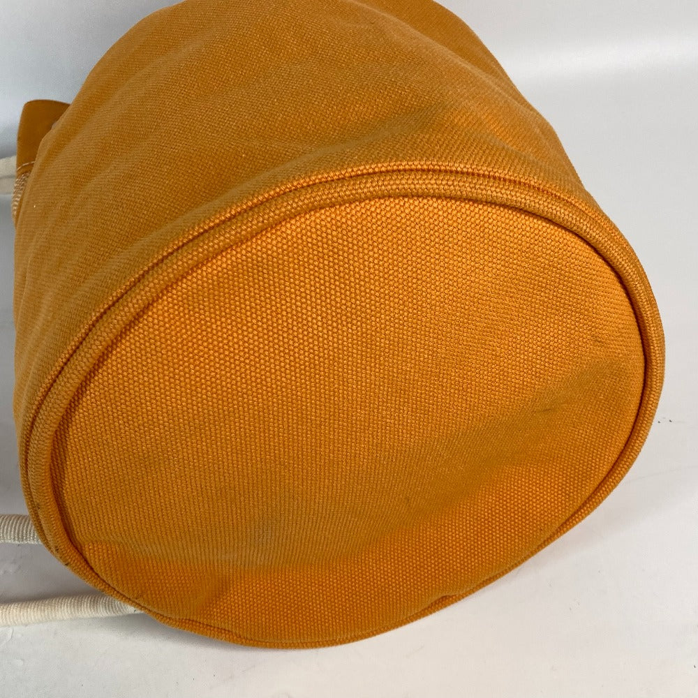 HERMES Shoulder Bag canvas Orange Beach bag Sac Marine Receive MM Women Used