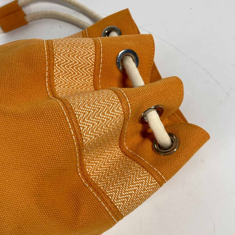 HERMES Shoulder Bag canvas Orange Beach bag Sac Marine Receive MM Women Used