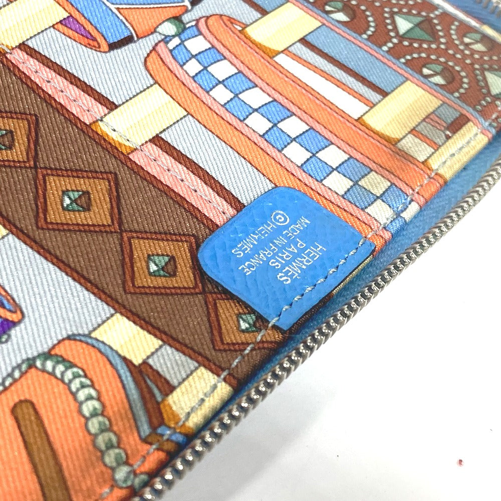 HERMES Notebook cover leather blue System notebook stationery Agenda zip