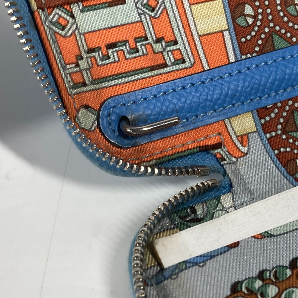HERMES Notebook cover leather blue System notebook stationery Agenda zip