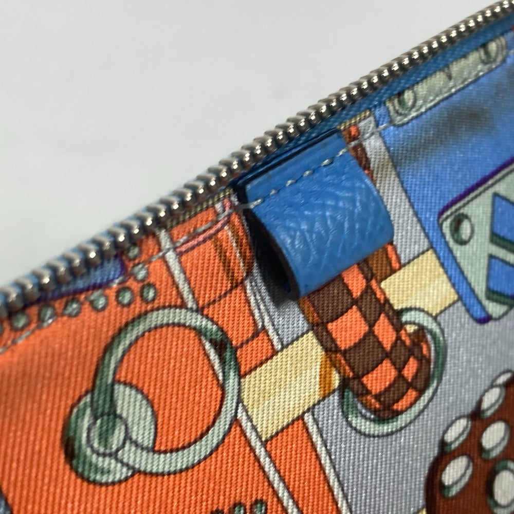 HERMES Notebook cover leather blue System notebook stationery Agenda zip