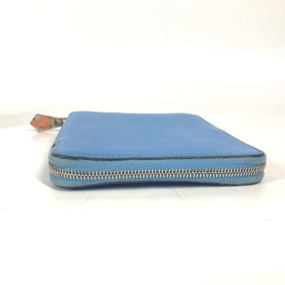 HERMES Notebook cover leather blue System notebook stationery Agenda zip
