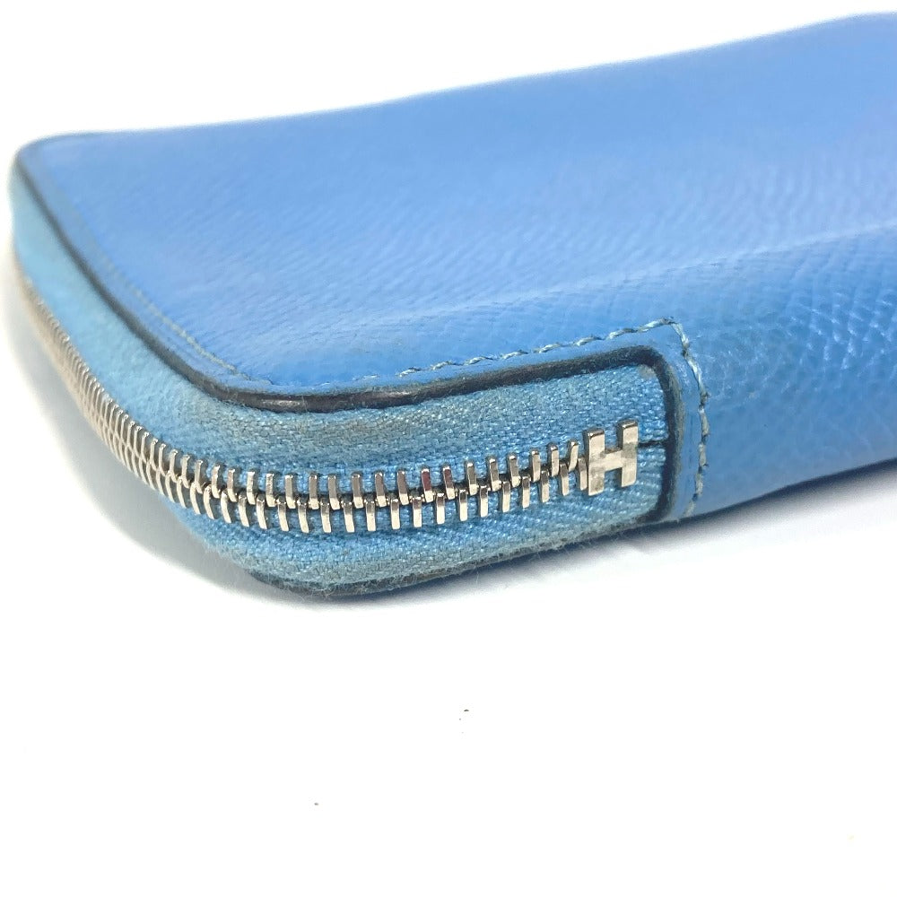 HERMES Notebook cover leather blue System notebook stationery Agenda zip