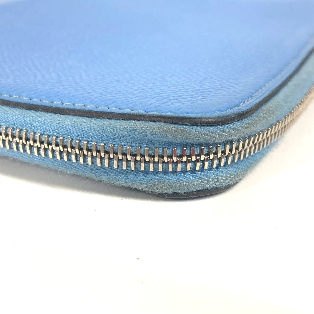 HERMES Notebook cover leather blue System notebook stationery Agenda zip
