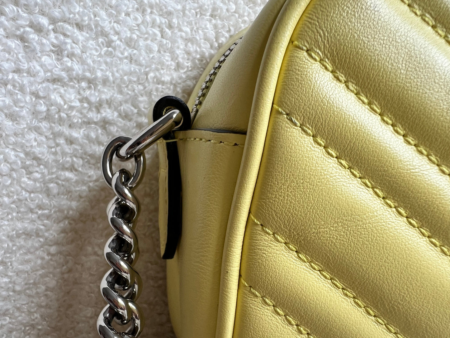 Gucci GG Pale Yellow Marmont Small Shoulder Bag (RRP £1340)
