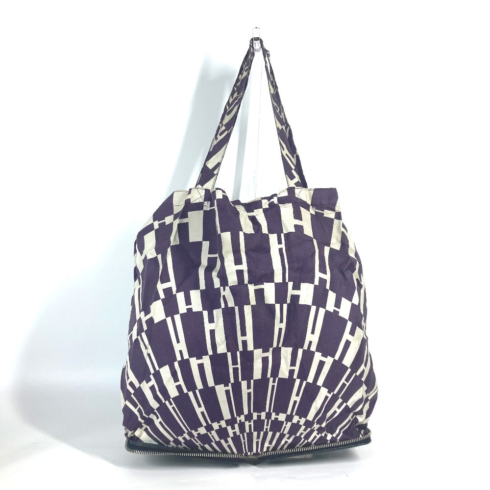 HERMES Shoulder Bag Leather, Silk Navy Bags Eco Bags Folding Silky pop Women Used
