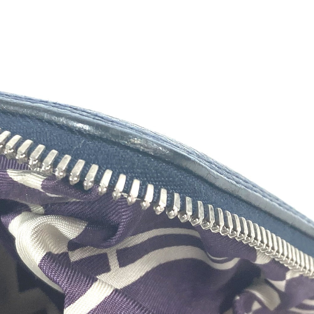HERMES Shoulder Bag Leather, Silk Navy Bags Eco Bags Folding Silky pop Women Used