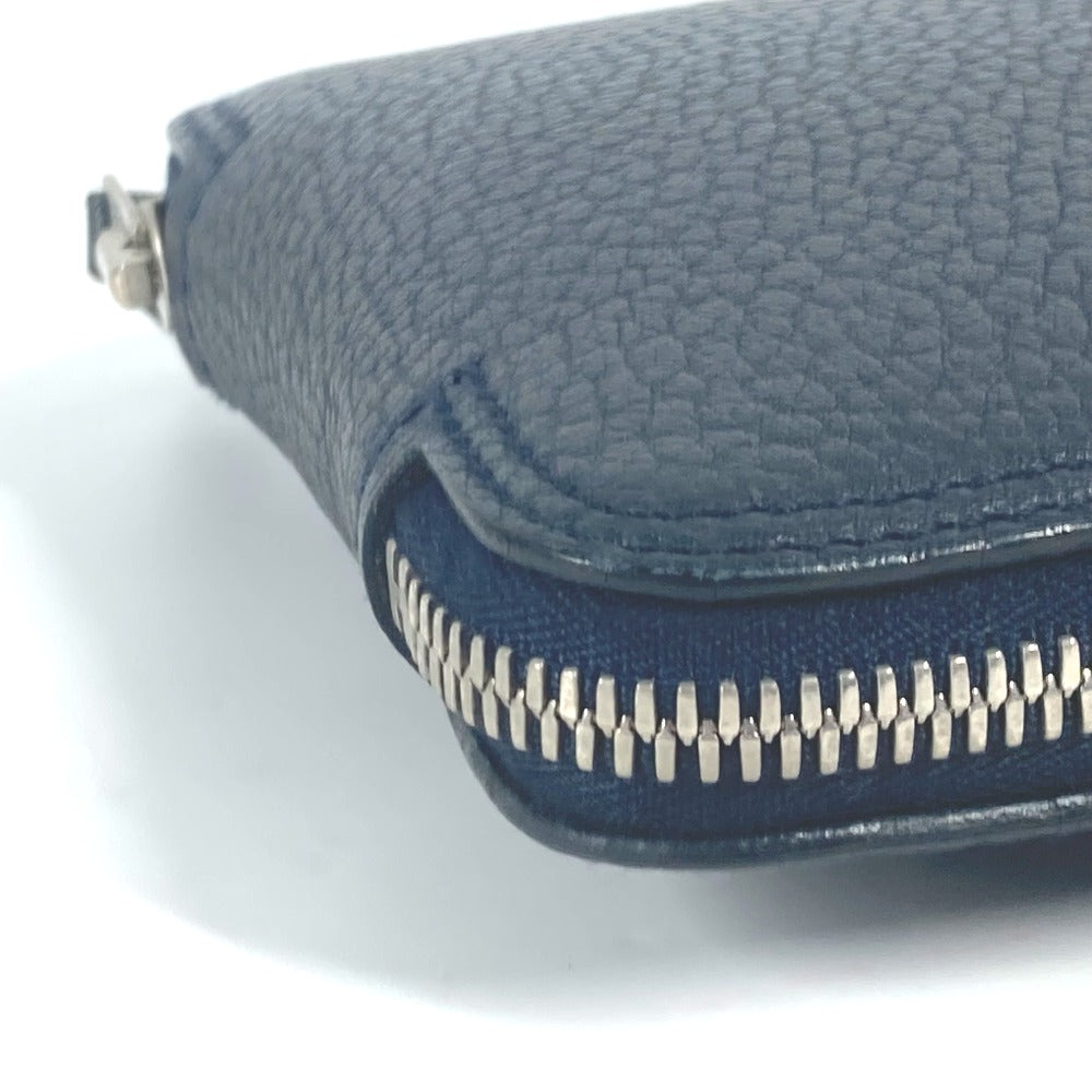 HERMES Shoulder Bag Leather, Silk Navy Bags Eco Bags Folding Silky pop Women Used