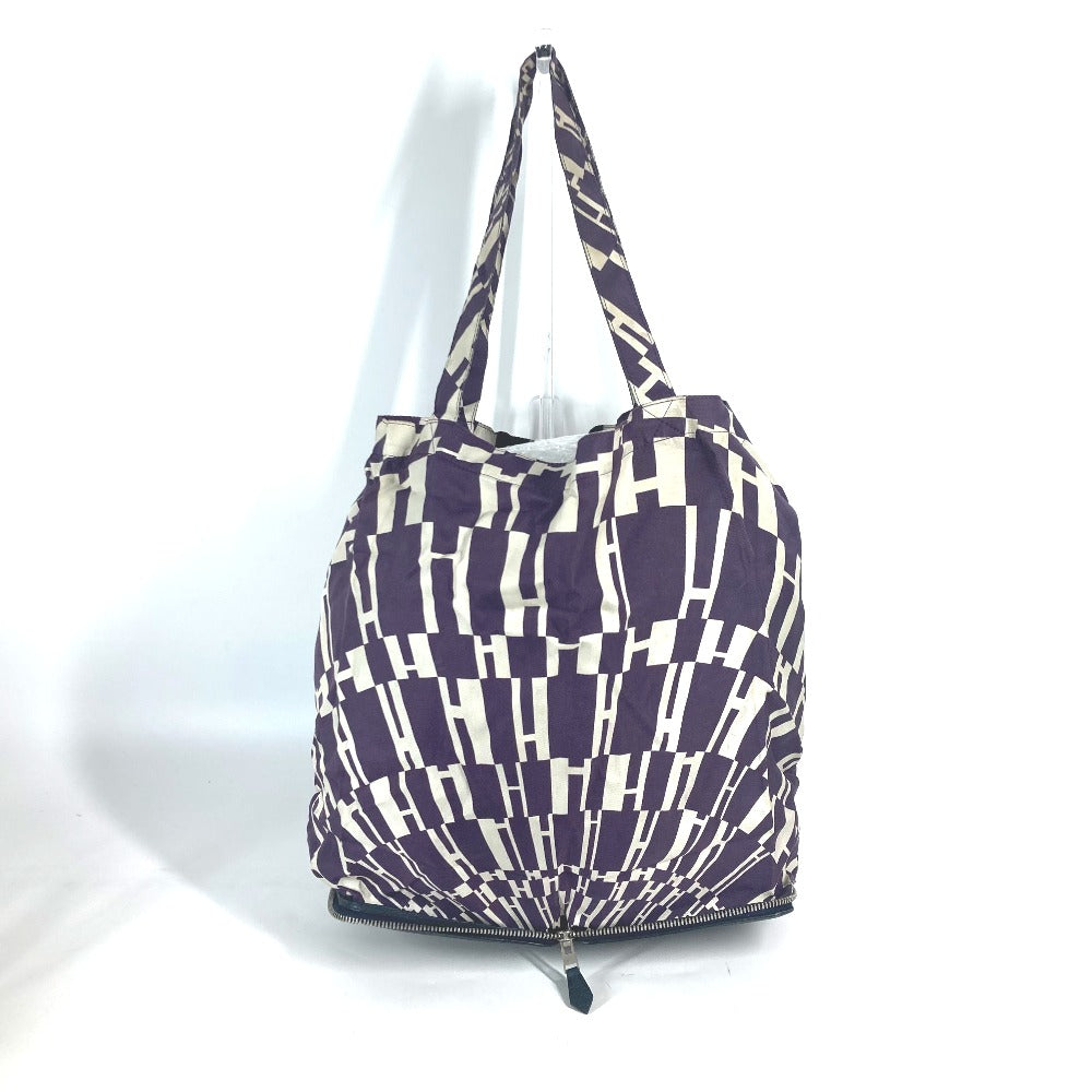 HERMES Shoulder Bag Leather, Silk Navy Bags Eco Bags Folding Silky pop Women Used