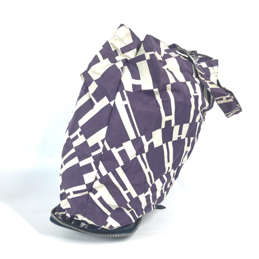HERMES Shoulder Bag Leather, Silk Navy Bags Eco Bags Folding Silky pop Women Used