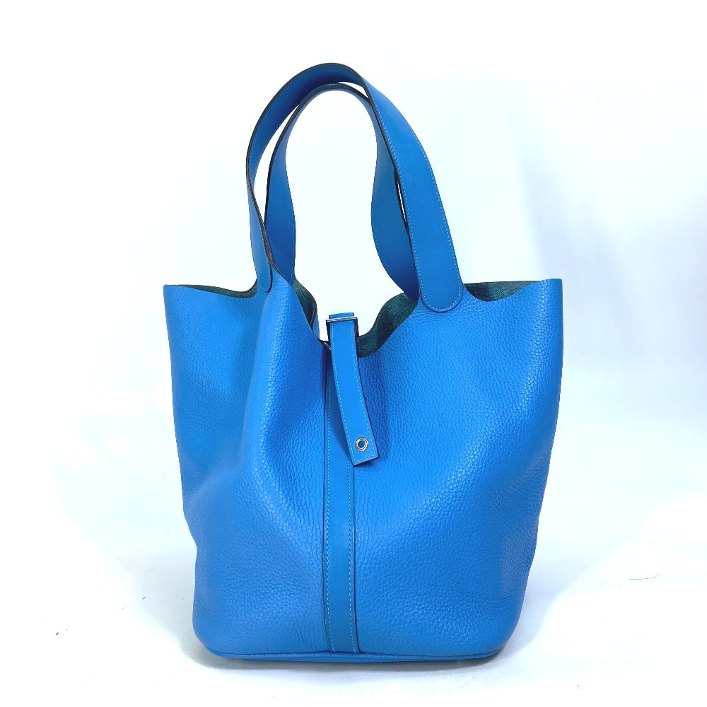 HERMES Handbag Taurillon Clemence blue Picotane Lock Touch GM Women Used