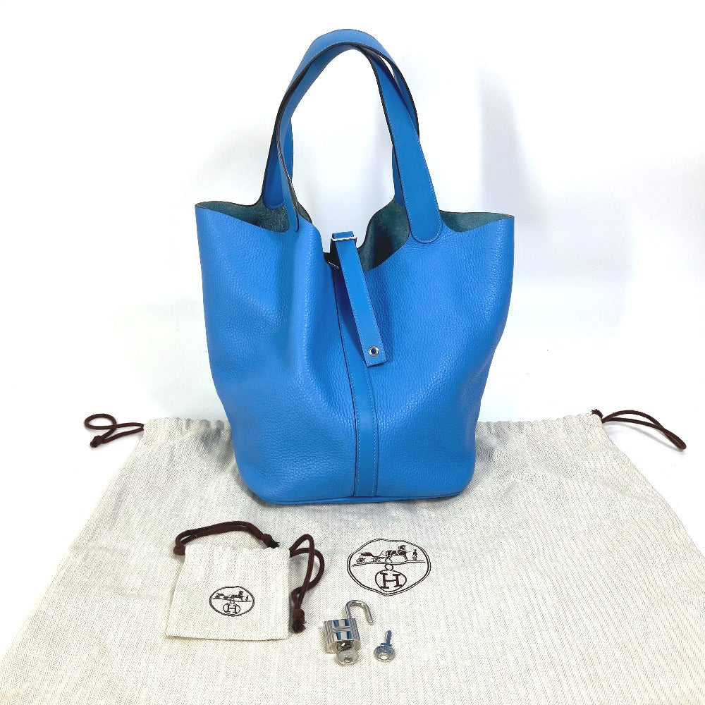 HERMES Handbag Taurillon Clemence blue Picotane Lock Touch GM Women Used