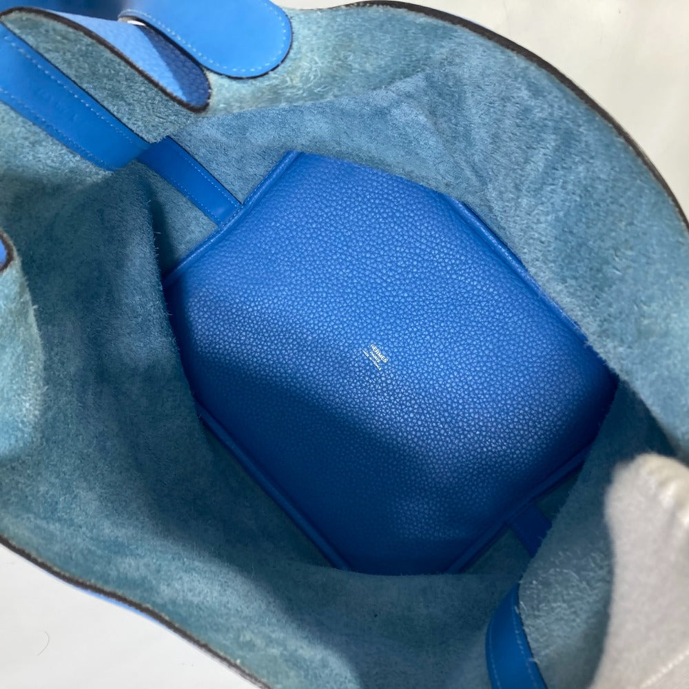 HERMES Handbag Taurillon Clemence blue Picotane Lock Touch GM Women Used