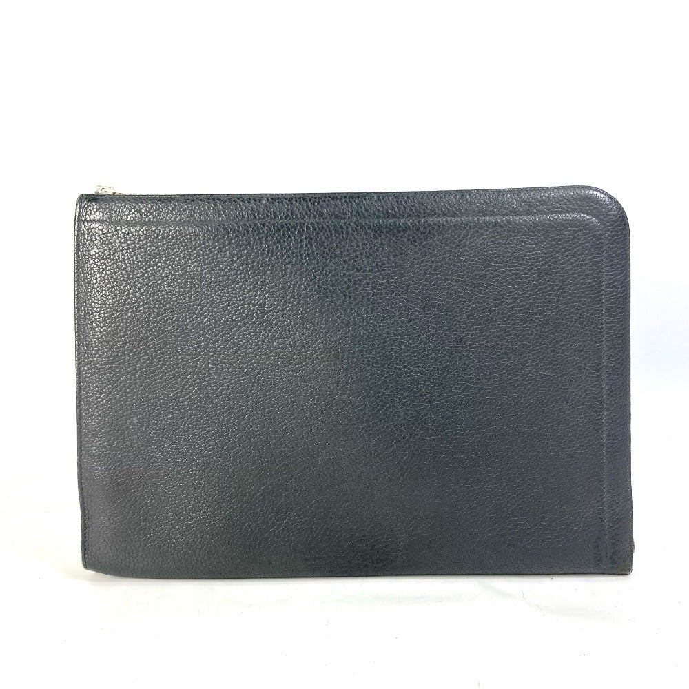 HERMES Clutch bag leather gray L-shaped fastener Zip tablet mens Used