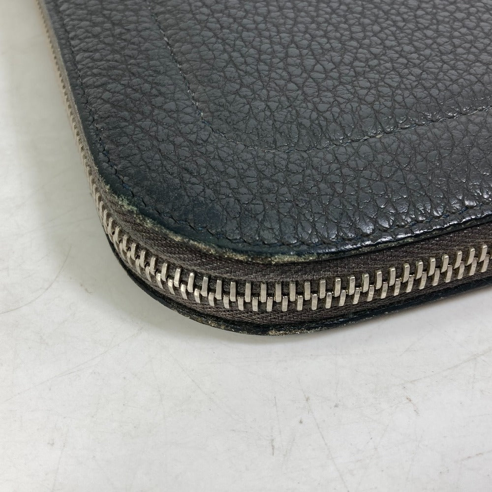 HERMES Clutch bag leather gray L-shaped fastener Zip tablet mens Used