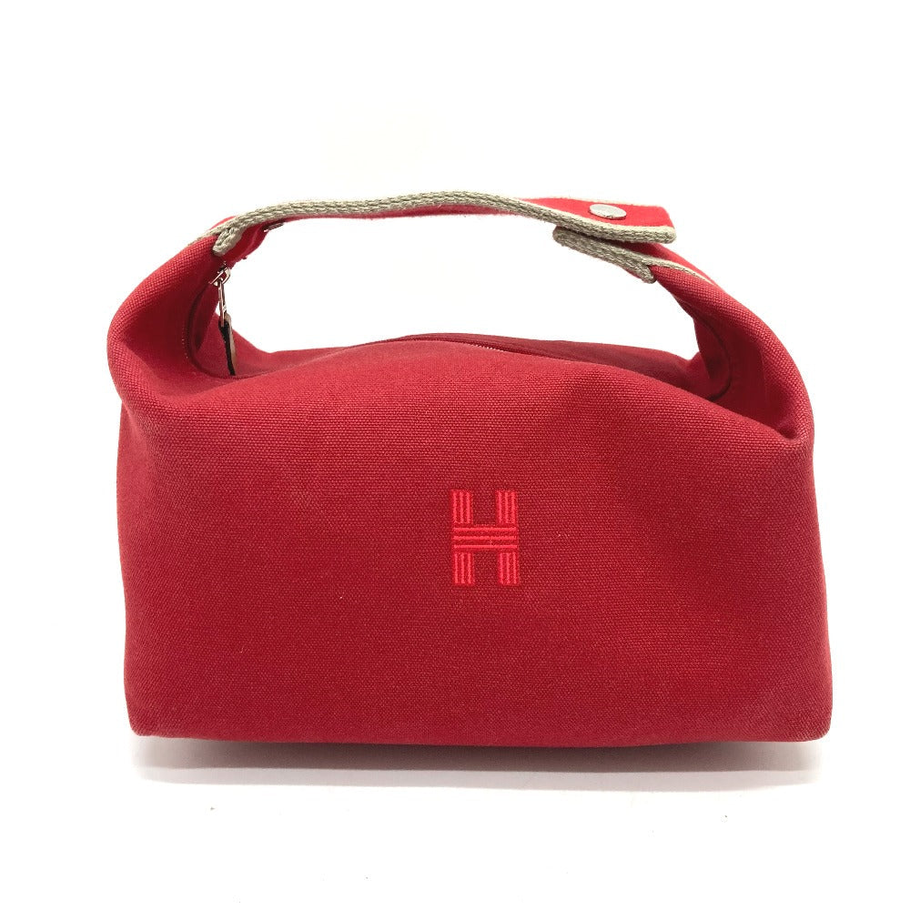 HERMES Handbag canvas Red Shoulder Bag Shoulder Bag Vanity bag Brid a Black GM Women Used