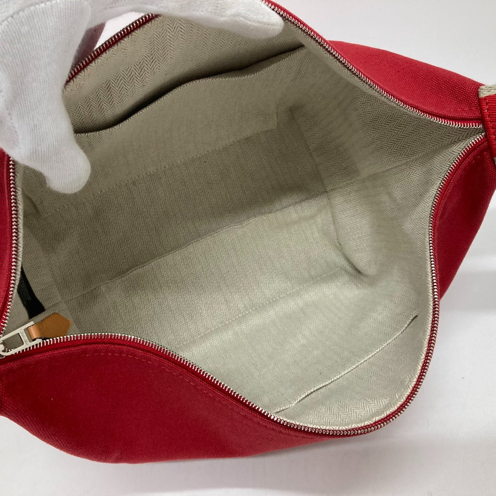 HERMES Handbag canvas Red Shoulder Bag Shoulder Bag Vanity bag Brid a Black GM Women Used