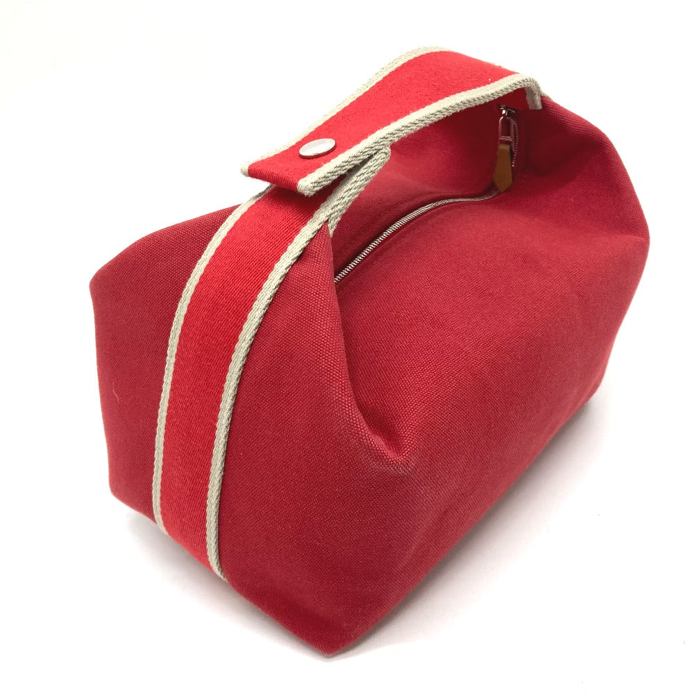 HERMES Handbag canvas Red Shoulder Bag Shoulder Bag Vanity bag Brid a Black GM Women Used