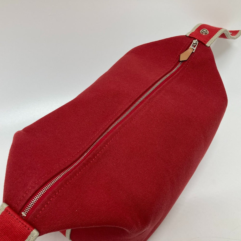 HERMES Handbag canvas Red Shoulder Bag Shoulder Bag Vanity bag Brid a Black GM Women Used