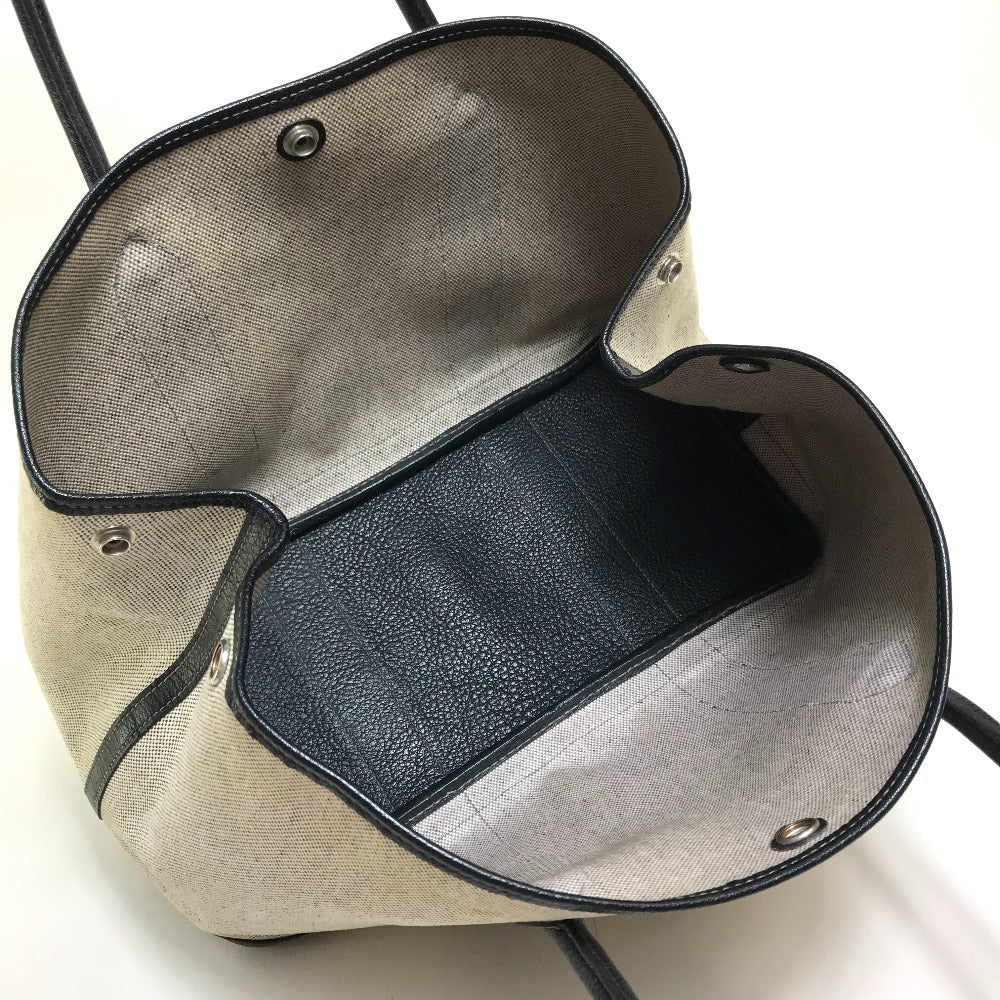 HERMES Tote Bag Toilet ash / buffle skipper Black x Natural Garden party PM Women Used