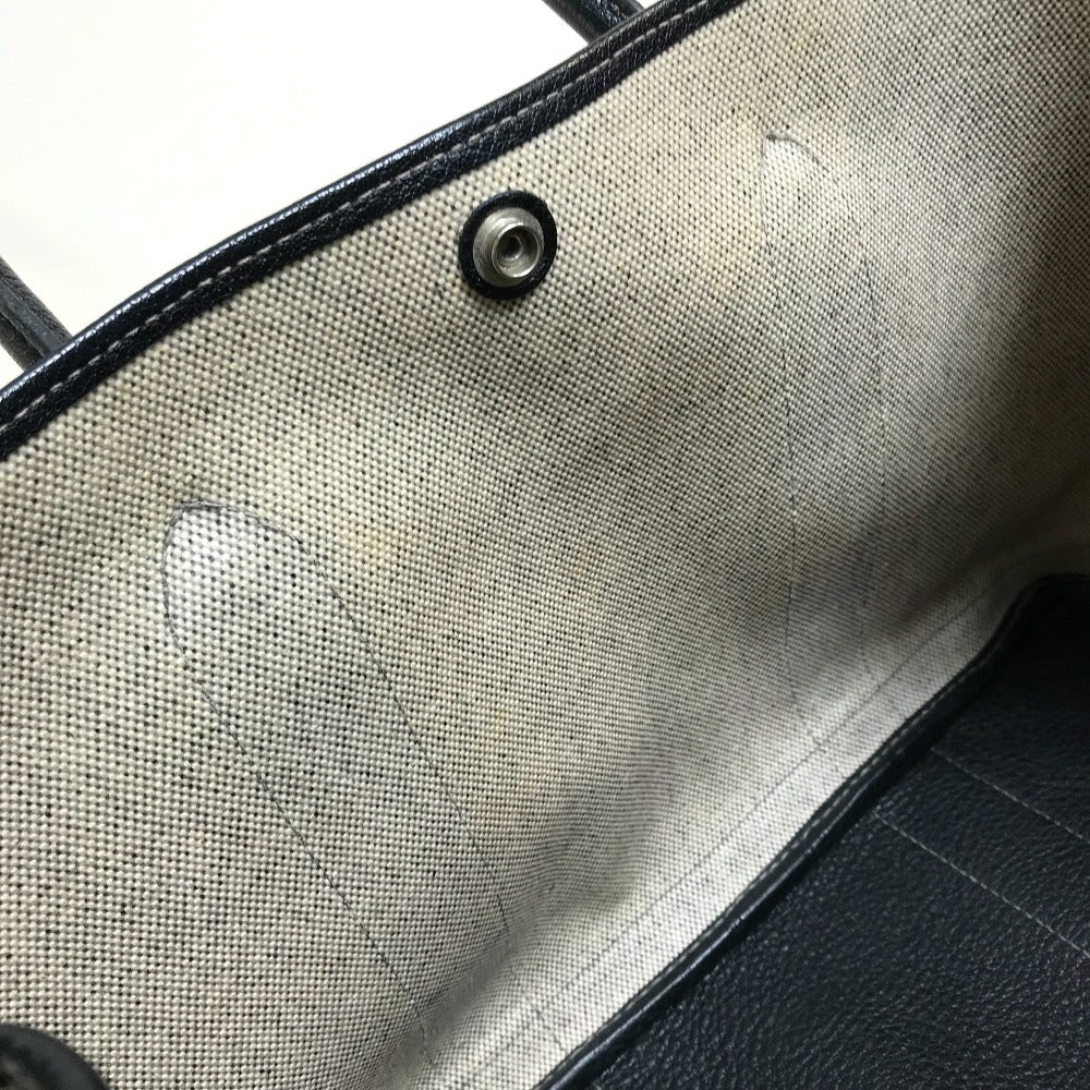 HERMES Tote Bag Toilet ash / buffle skipper Black x Natural Garden party PM Women Used