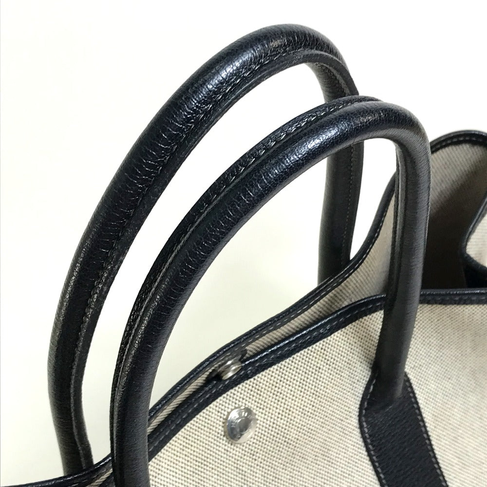 HERMES Tote Bag Toilet ash / buffle skipper Black x Natural Garden party PM Women Used