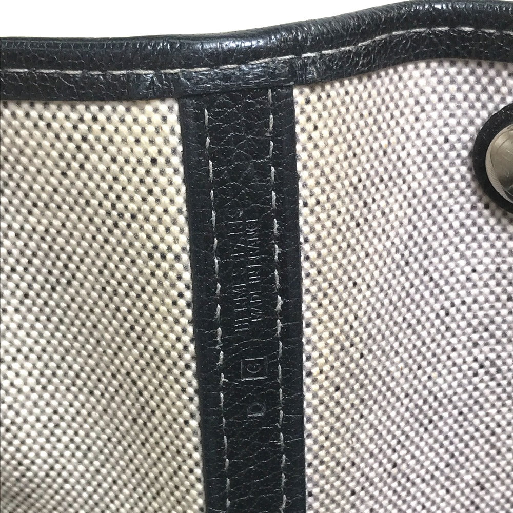 HERMES Tote Bag Toilet ash / buffle skipper Black x Natural Garden party PM Women Used