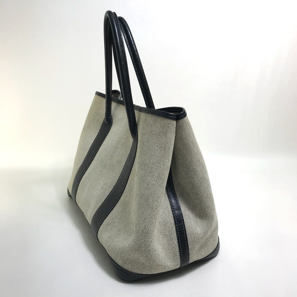 HERMES Tote Bag Toilet ash / buffle skipper Black x Natural Garden party PM Women Used