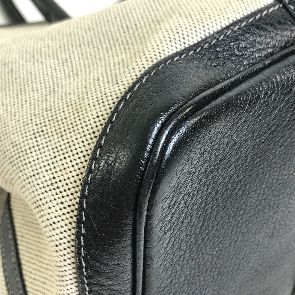 HERMES Tote Bag Toilet ash / buffle skipper Black x Natural Garden party PM Women Used