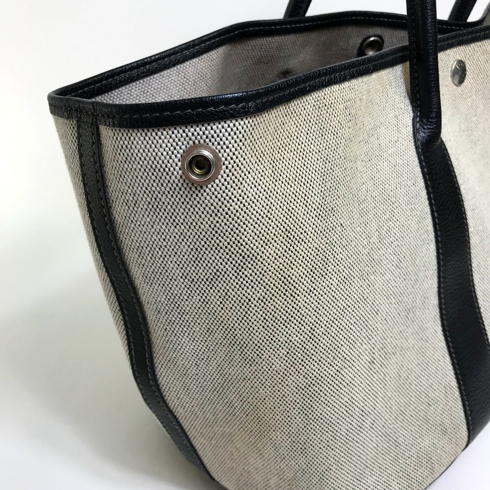 HERMES Tote Bag Toilet ash / buffle skipper Black x Natural Garden party PM Women Used