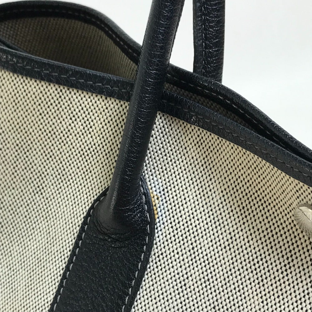 HERMES Tote Bag Toilet ash / buffle skipper Black x Natural Garden party PM Women Used
