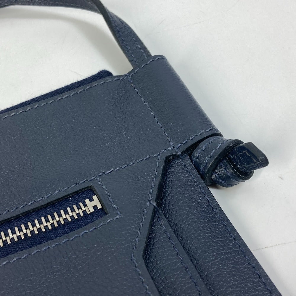 HERMES Shoulder Bag leather Navy Ultrapla GM