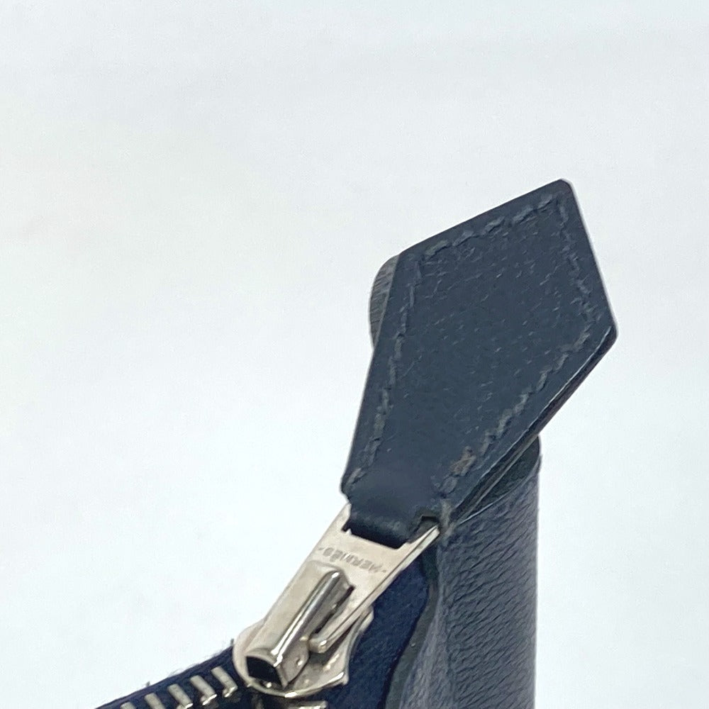HERMES Shoulder Bag leather Navy Ultrapla GM