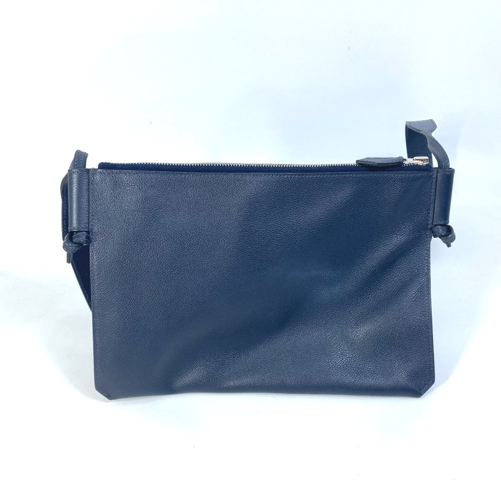 HERMES Shoulder Bag leather Navy Ultrapla GM