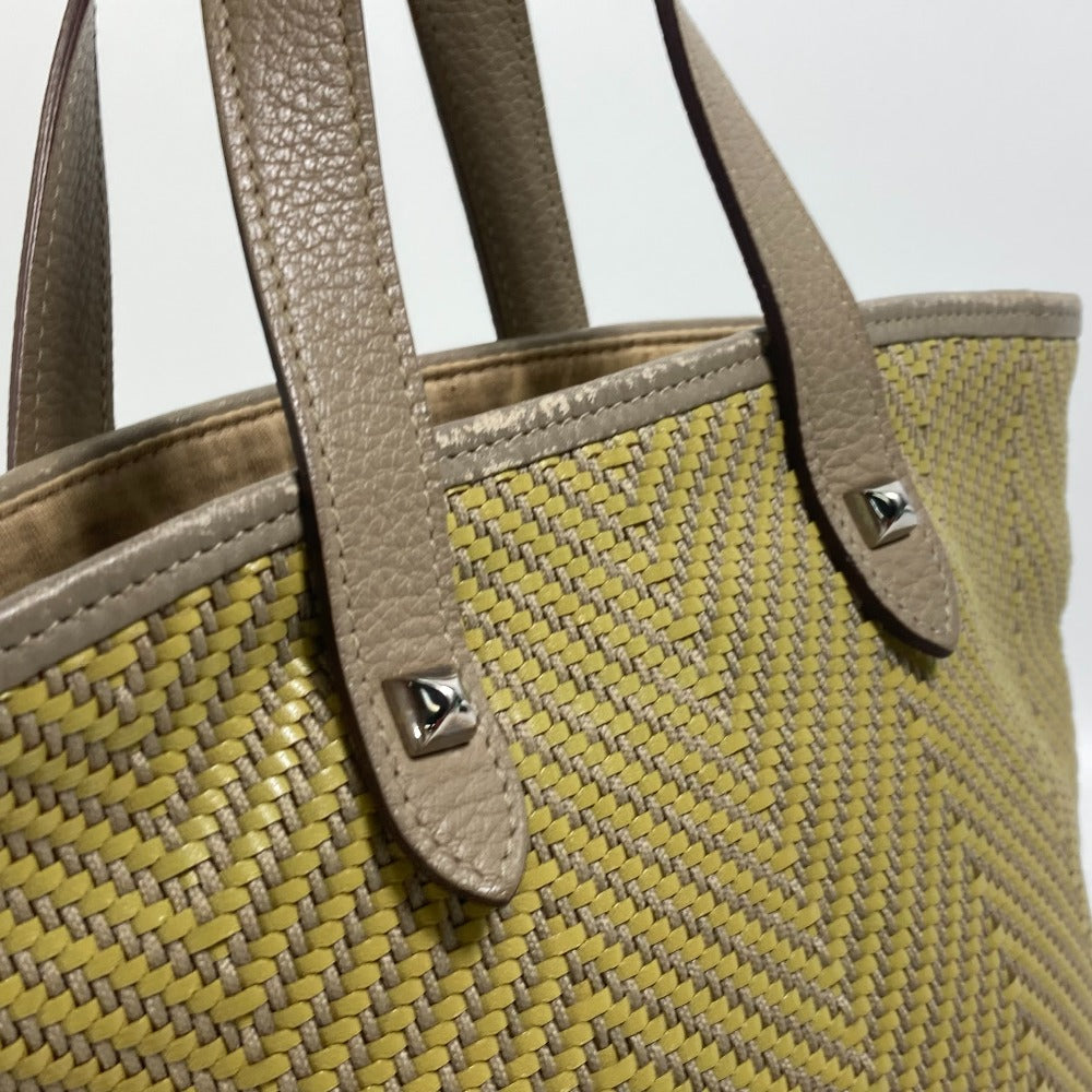 HERMES Tote Bag Leather, Polyester Yellow type Handbag Kaba Chennai PM Women Used