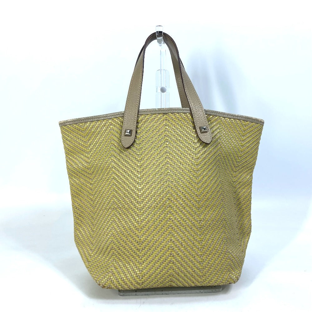 HERMES Tote Bag Leather, Polyester Yellow type Handbag Kaba Chennai PM Women Used