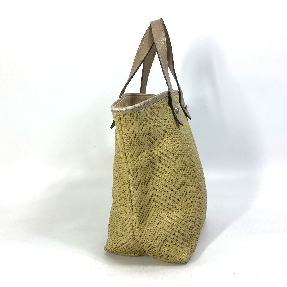 HERMES Tote Bag Leather, Polyester Yellow type Handbag Kaba Chennai PM Women Used