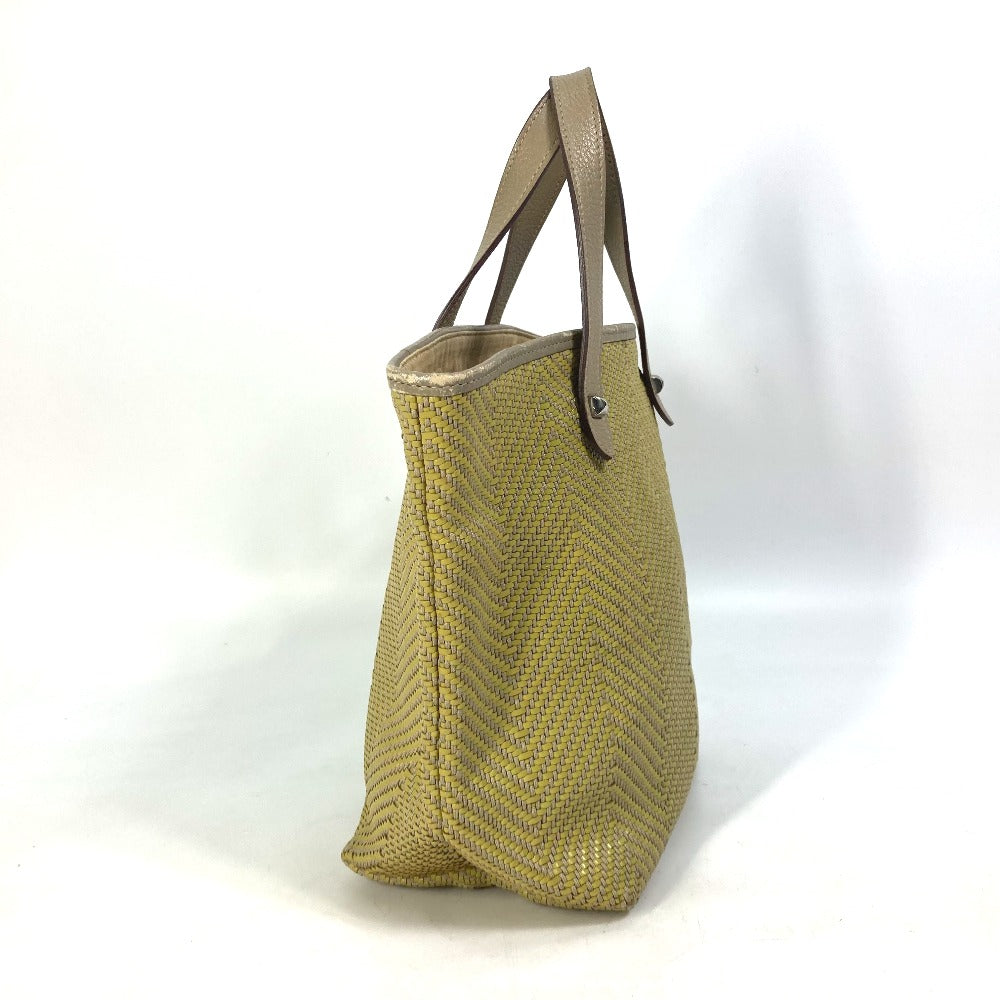 HERMES Tote Bag Leather, Polyester Yellow type Handbag Kaba Chennai PM Women Used