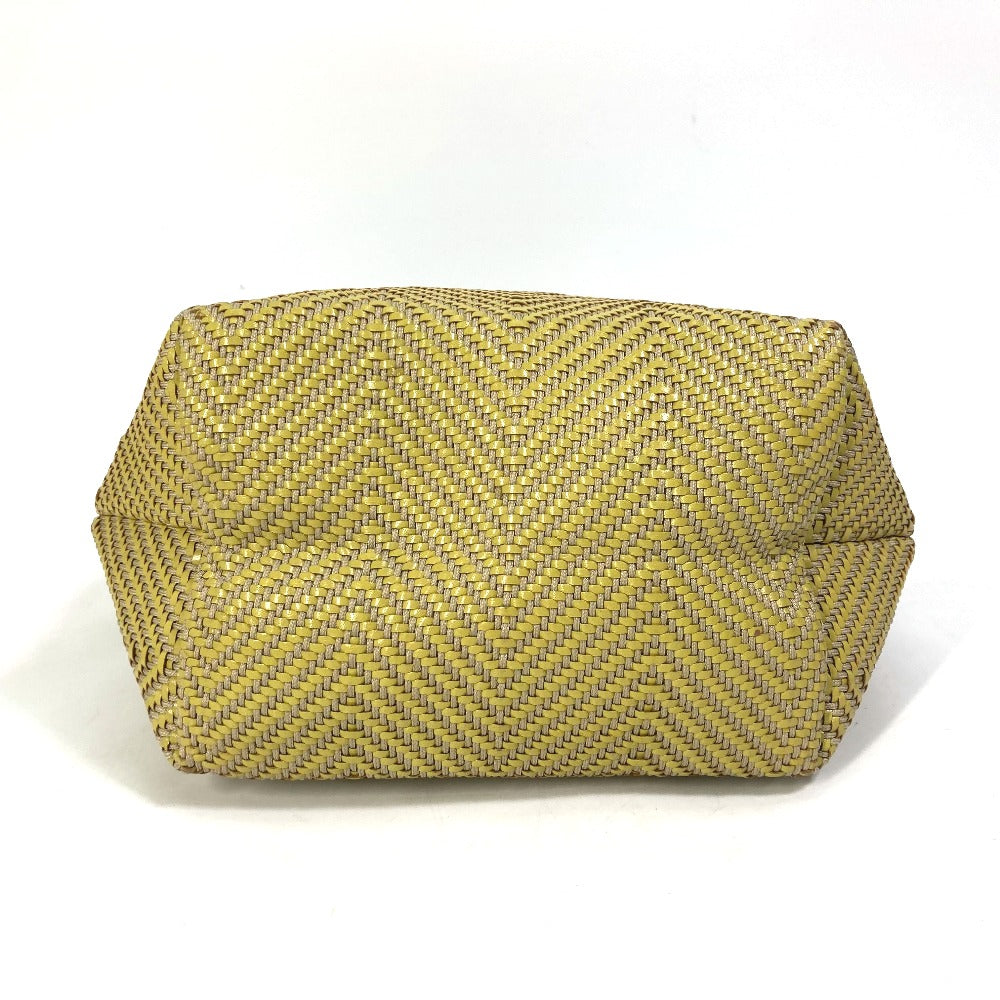 HERMES Tote Bag Leather, Polyester Yellow type Handbag Kaba Chennai PM Women Used