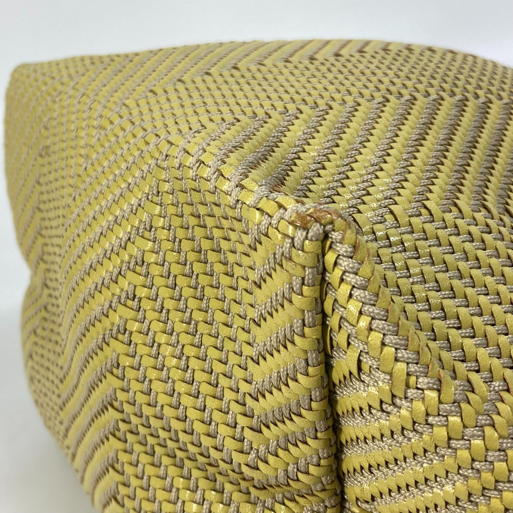 HERMES Tote Bag Leather, Polyester Yellow type Handbag Kaba Chennai PM Women Used