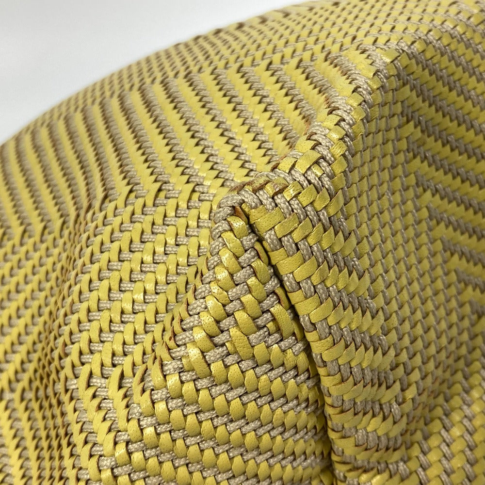 HERMES Tote Bag Leather, Polyester Yellow type Handbag Kaba Chennai PM Women Used