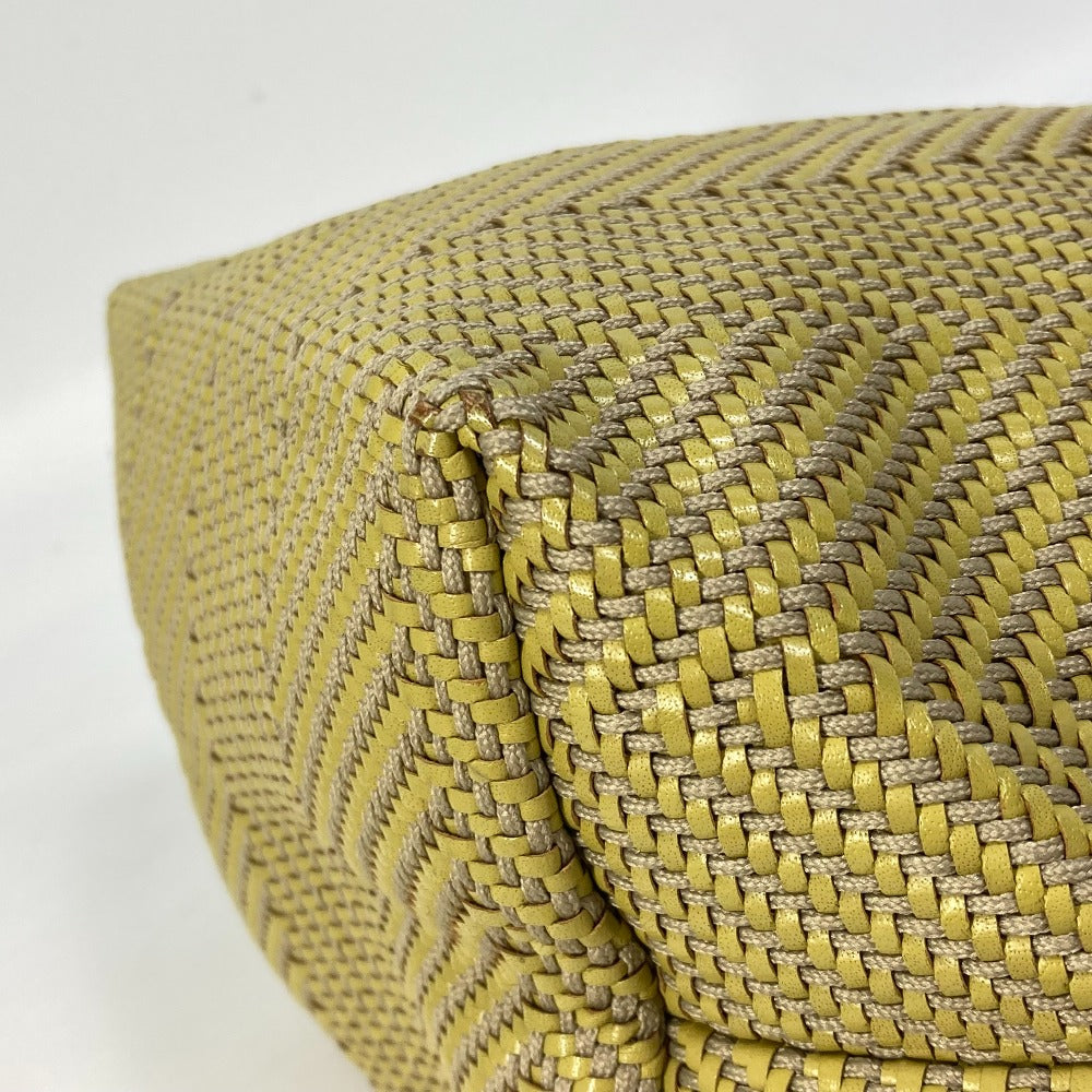 HERMES Tote Bag Leather, Polyester Yellow type Handbag Kaba Chennai PM Women Used