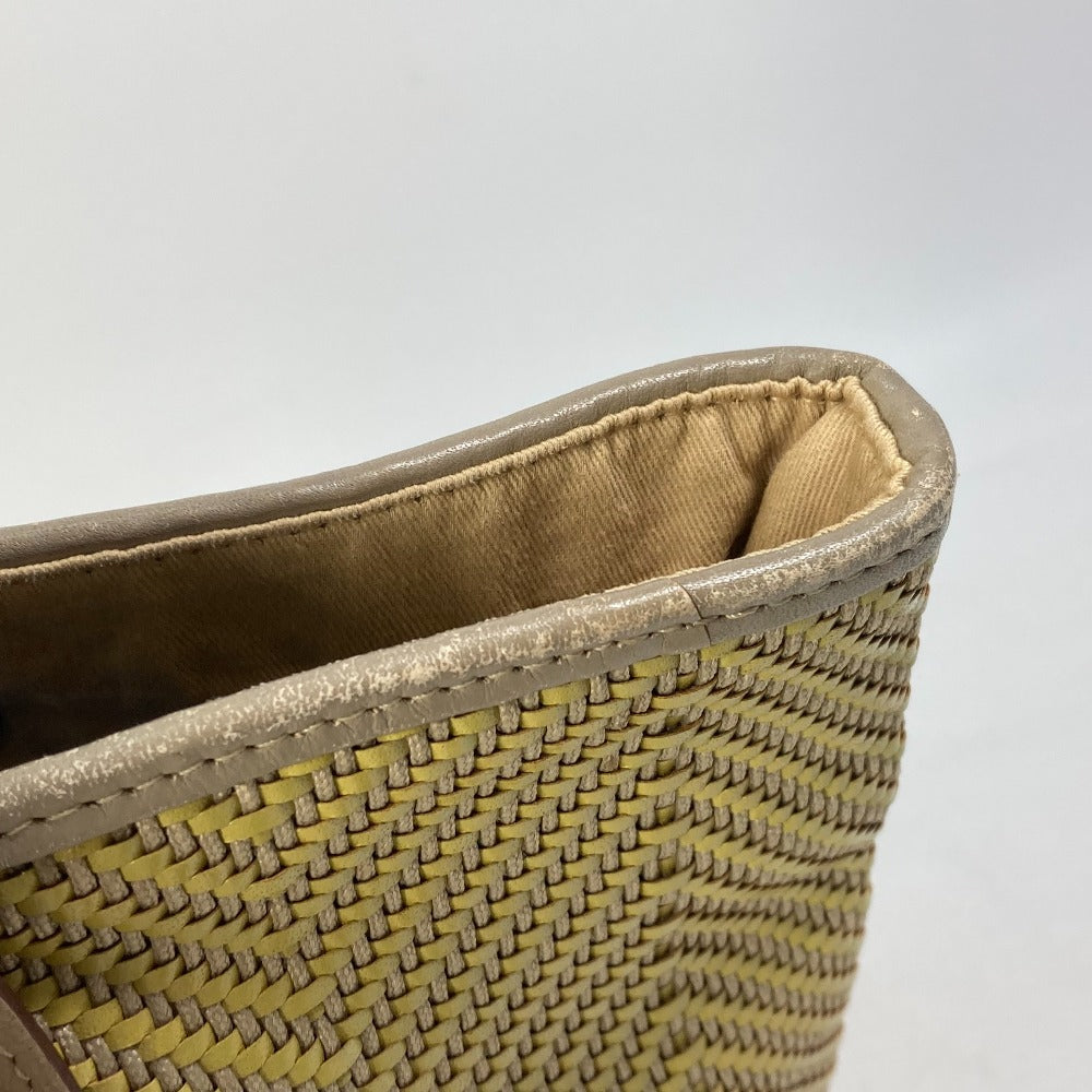HERMES Tote Bag Leather, Polyester Yellow type Handbag Kaba Chennai PM Women Used