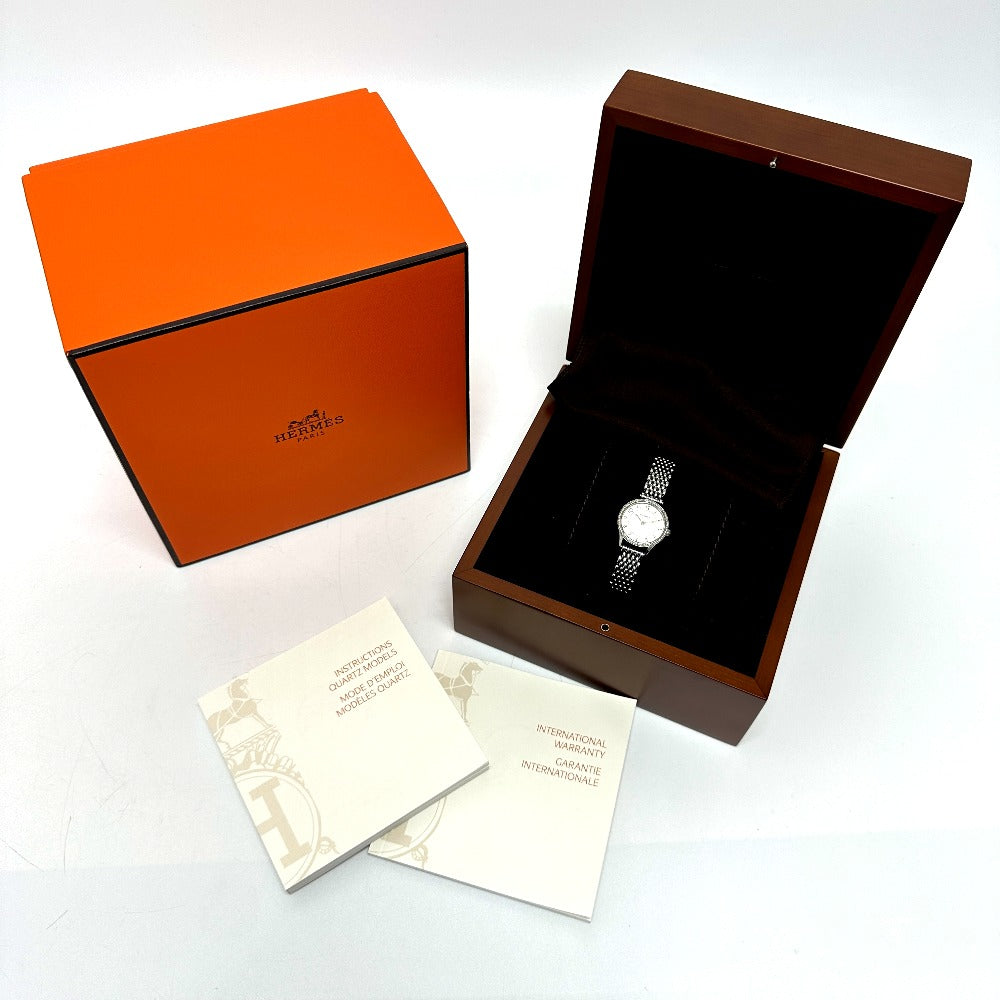 HERMES Watches Quartz CA2.130 Stainless Steel Silver Slim d'Herms white dial Women Used